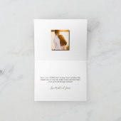 素朴ダークウッドの赤ん坊の息結婚声 サンキューカード (内部)