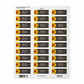 素朴ダークウッドひまわり結婚差出人住所 ラベル (フルシート)