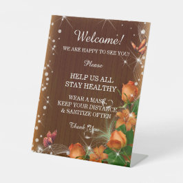 素朴ダークウッドオレンジフローラの結婚安全性 台座サイン