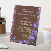 素朴ダークウッド紫フローラの結婚安全性 台座サイン (インサイチュ)