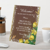 素朴ダークウッド黄結婚色フローラの安全性 台座サイン (インサイチュ)