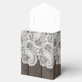 素朴ダークウッド&レースエレガントブライダルシャワー フェイバーボックス (オープン)