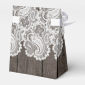 素朴ダークウッド&レースエレガントブライダルシャワー フェイバーボックス (裏面サイド)