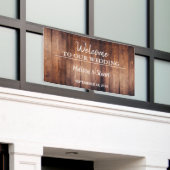 素朴ダークバ結婚ンウッドウェルカム 横断幕 (ビルの外側)