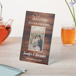 素朴ダークバ結婚ンウッド 台座サイン