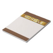 素朴ダークブラウンとライトブラウンのストライプ ノートパッド (回転)