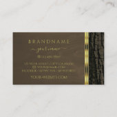 素朴ダークブラウンの樹皮の穀物の金ゴールドのロ縁どゴ 名刺 (裏面)