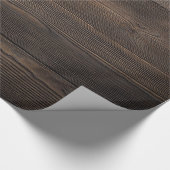 素朴ダークブラウンWOOD LOOKテクスチャ ラッピングペーパー (角)
