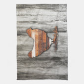 素朴チキン（茶） キッチンタオル (縦)