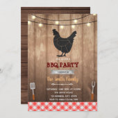 素朴チキンbbqテーマ 招待状 (正面/裏面)