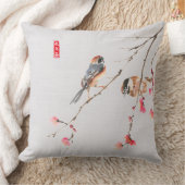素朴チノイスリー水彩鳥花絵画の クッション (ブランケット)