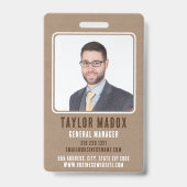 素朴チャームクラフト紙従業員事業 バッジ (正面)