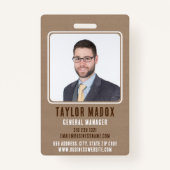 素朴チャームクラフト紙従業員事業 バッジ (正面)