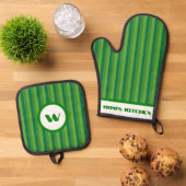 素朴チャームグストライプのリーン 鍋つかみ&鍋敷きセット (トップダウン)