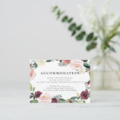 素朴チャームブルゴーニュ赤面ピンクフローラズ結婚ス エンクロージャーカード (スタンド正面)