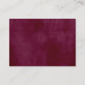 素朴チャームブルゴーニュ赤面ピンクフローラズ結婚ス エンクロージャーカード (裏面)