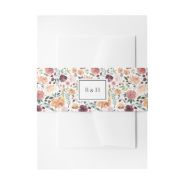 素朴チャームブルゴーニュ赤面ピンクフローラズ結婚ス 招待状ベリーバンド