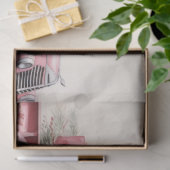 素朴チャーム：クリスマスツリーファームピンクのトラック 薄葉紙 (ギフト)