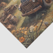 素朴チャーム:ヴィンテージのピックアップと農家のデコページ 薄葉紙 (詳細)