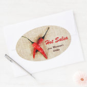 素朴チリペッパーホットサルサソース 楕円形シール (封筒)