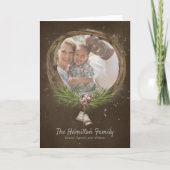 素朴ツイグアンドベルクリスマスリース シーズンカード (正面)