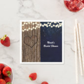 素朴ツリーの夜のハート結婚 スタンダードカクテルナプキン (インサイチュ)