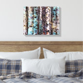 素朴ティール（緑がかった色）とグレー樺の木ウッズ絵画ズ キャンバスプリント (インサイチュ (寝室))