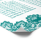 素朴ティール(緑がかった色)ひまわり結婚の座席表8 ポスター (角)