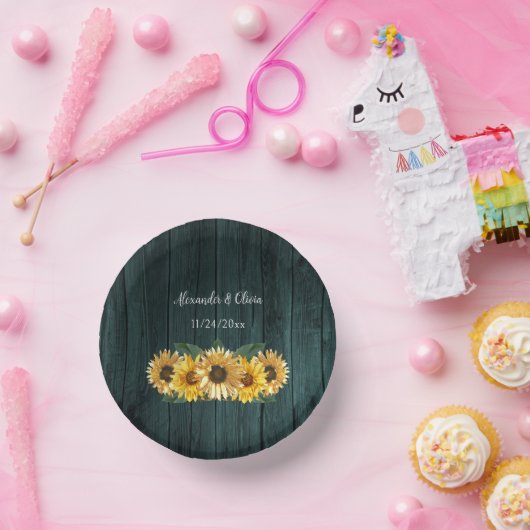 素朴ティール(緑がかった色)ひま結婚わり紙丼 ペーパーボウル (パーティー)