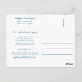 素朴ティール(緑がかった色)ウッドひま結婚わり日付の変更 ポストカード (裏面)