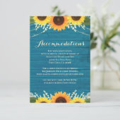 素朴ティール（緑がかった色）ウッドサンフラワー結婚ズ宿泊施設 エンクロージャーカード (スタンド正面)