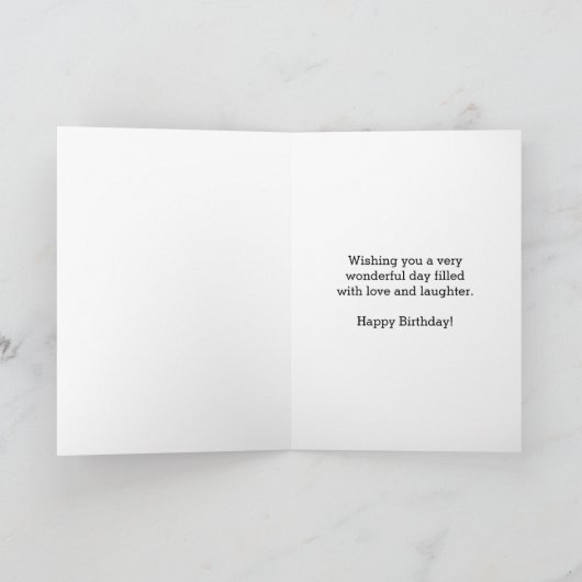 素朴ティール（緑がかった色）ウッドレースグリッター誕生日 カード (内部)