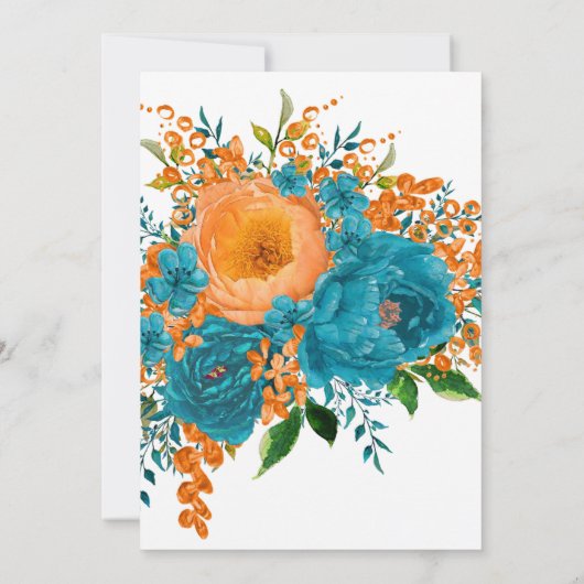 素朴ティール（緑がかった色）オレンジ色の水の色のフローラ結婚の (裏面)