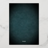 素朴ティール（緑がかった色） |オレンジ |赤フローラ結婚ブーケ 箔招待状 (裏面)