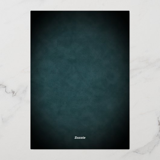 素朴ティール(緑がかった色) |オレンジ |赤フローラ結婚ブーケ 箔招待状 (裏面)