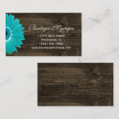 素朴ティール(緑がかった色)ガーベラデイジー名刺 名刺 (正面/裏面)