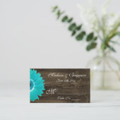 素朴ティール(緑がかった色)ガーベラ結婚デイジー座席表 プレイスカード (スタンド正面)