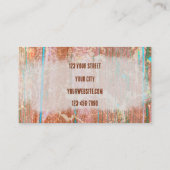 素朴ティール(緑がかった色)グランジテクスウエスタンブルスカル 名刺 (裏面)