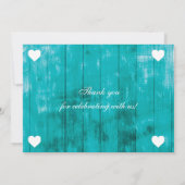 素朴ティール(緑がかった色)サンキューカード サンキューカード (裏面)