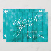 素朴ティール(緑がかった色)サンキューカード サンキューカード (正面/裏面)