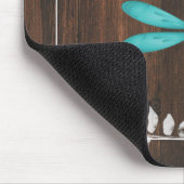 素朴ティール(緑がかった色)ドラゴンフライパーソナライズされたマウスパッド マウスパッド (コーナー)