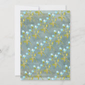 素朴ティール(緑がかった色)ブルーウォーターカラーアート 招待状 (裏面)