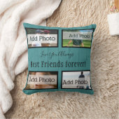 素朴ティール(緑がかった色)ブルーピローBFF最高のフ友達永遠 クッション (ブランケット)