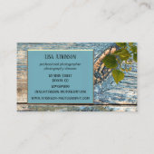 素朴ティール(緑がかった色)ブループロフェッショナル写真家 名刺 (裏面)