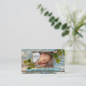 素朴ティール(緑がかった色)ブループロフェッショナル写真家 名刺 (スタンド正面)