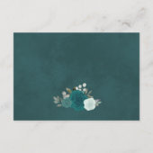 素朴ティール（緑がかった色）ボーーフローラ結婚の願い井戸 エンクロージャーカード (裏面)