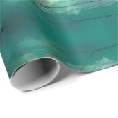 素朴ティール（緑がかった色）秋の装離れ置フローラ ラッピングペーパー (ロールコーナー)