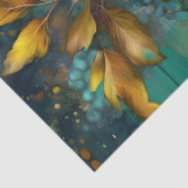 素朴ティール（緑がかった色）秋の装離れ置フローラ 薄葉紙 (詳細)