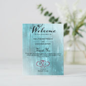 素朴ティール（緑がかった色）結婚式 プログラム (スタンド正面)