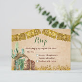 素朴テキサス州カウボーイサウス誕生日 出欠カード (スタンド正面)